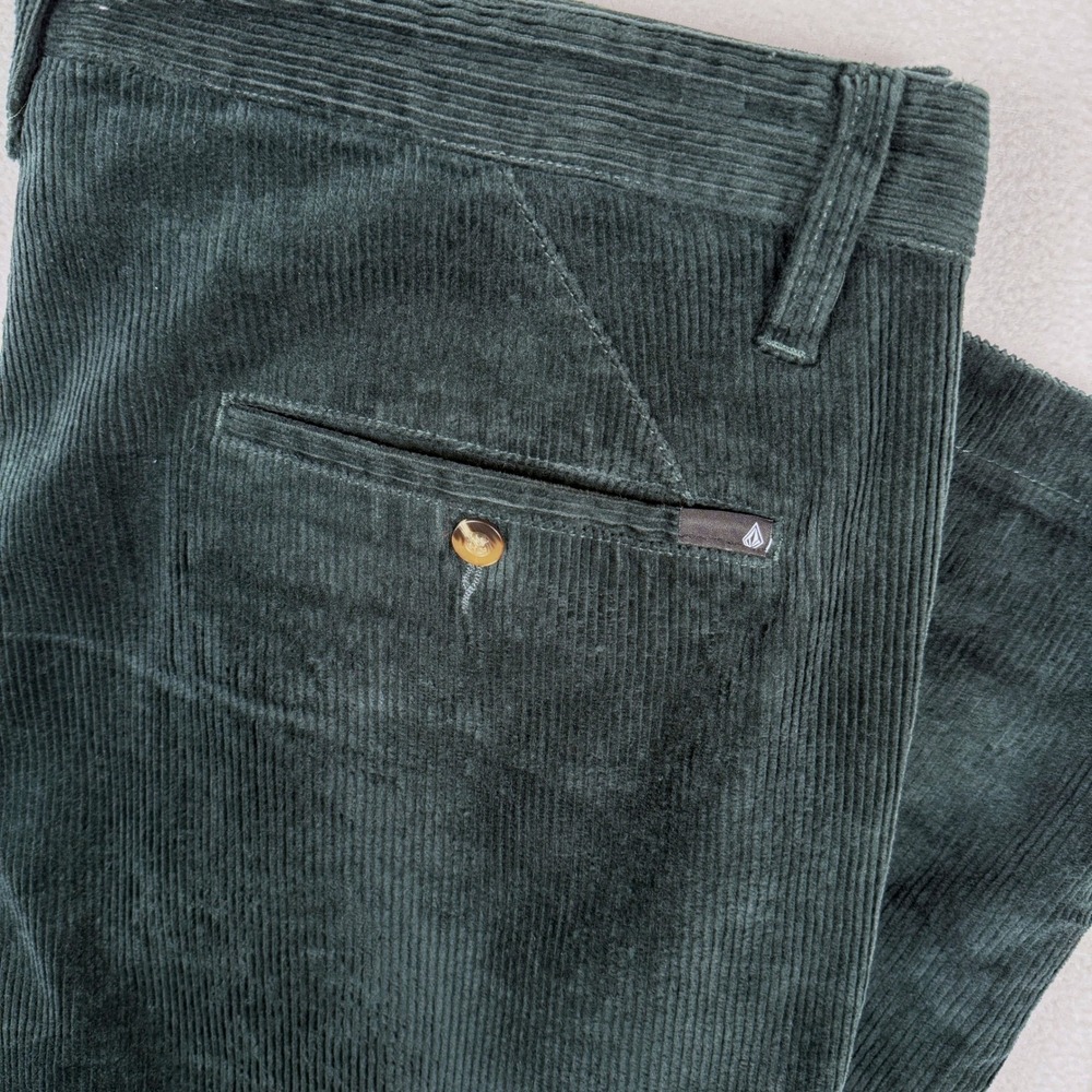 Volcom Louie Lopez Tapered Corduroy Pants Mens 38 Cedar Green Pleated A1132206